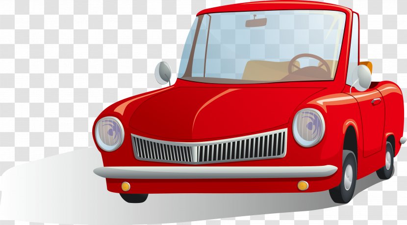Cartoon Illustration - Automotive Exterior - Red Exquisite Car Transparent PNG