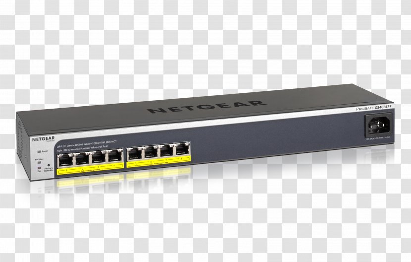 Gigabit Ethernet Power Over Network Switch Netgear - Hub - 19inch Rack Transparent PNG