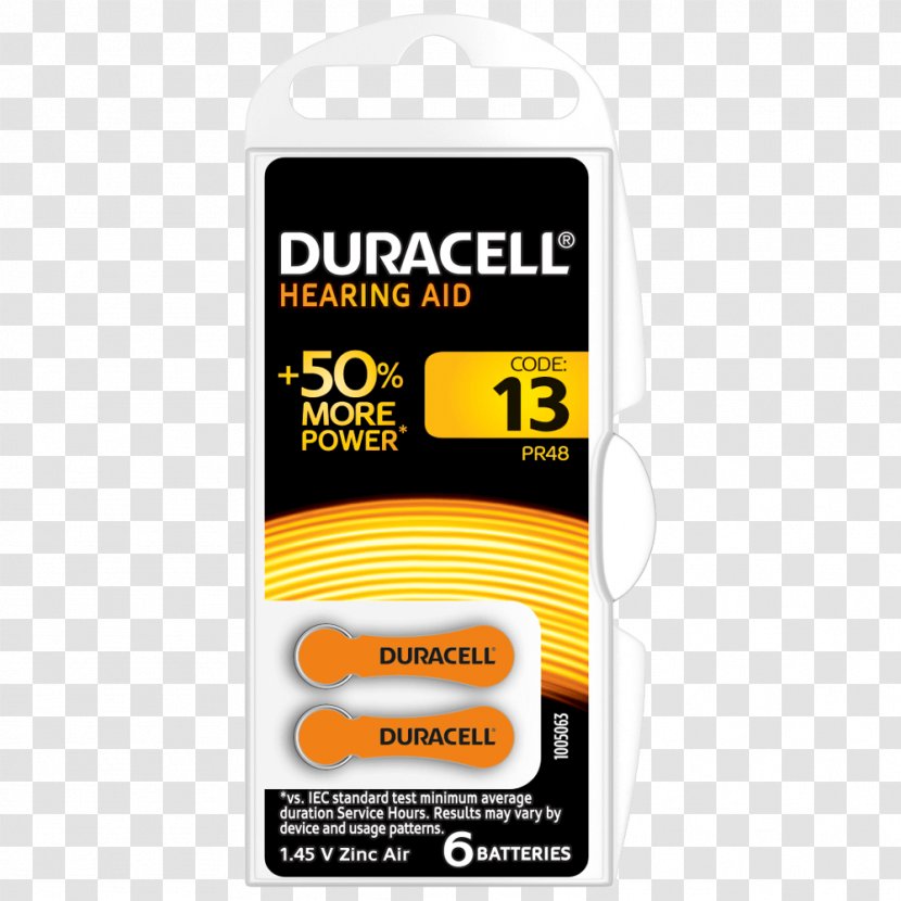 Hearing Aid Duracell Electric Battery Hörgerätebatterie - Auditory System Transparent PNG