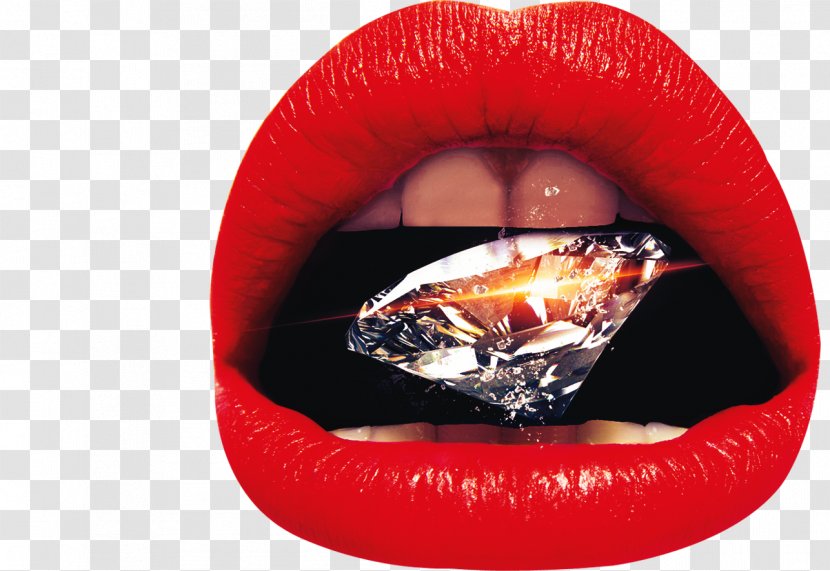 Lip Mouth Diamond Sur La Route - Reverse Image Search - Lipstick Transparent PNG