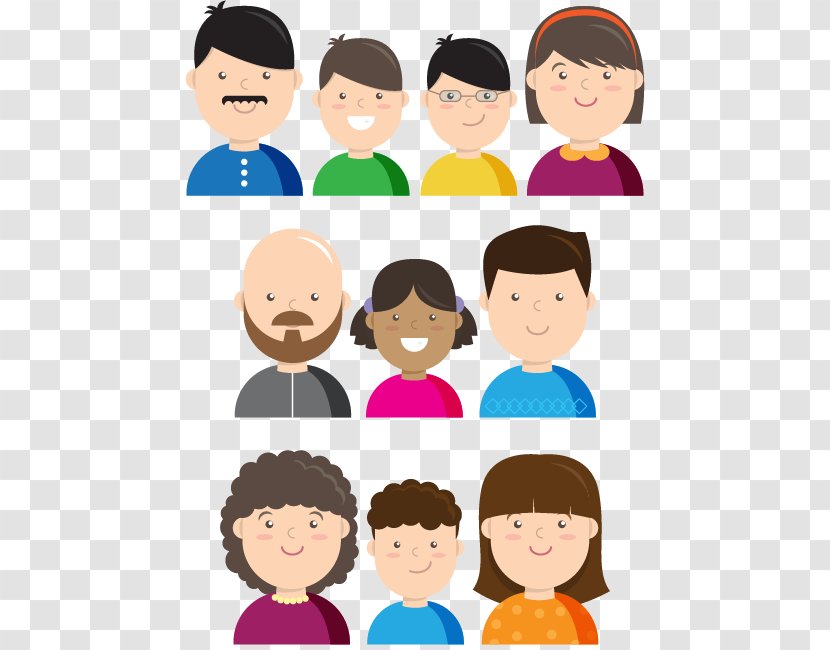 Family Cartoon Illustration - Silhouette - 3 Group Character Design Vector Transparent PNG