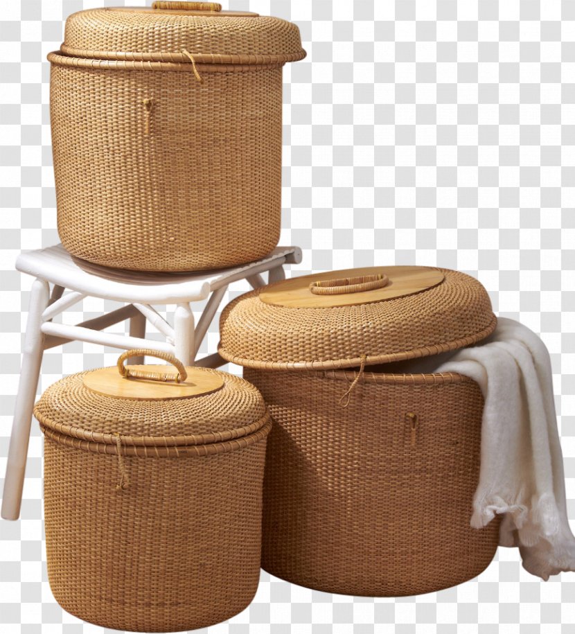 Basket Wicker Lid Hamper Rattan Transparent PNG