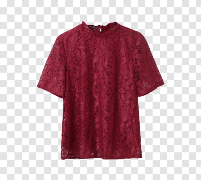 T-shirt Maroon Dress Clothing Patagonia - Morning - Red Lace Transparent PNG