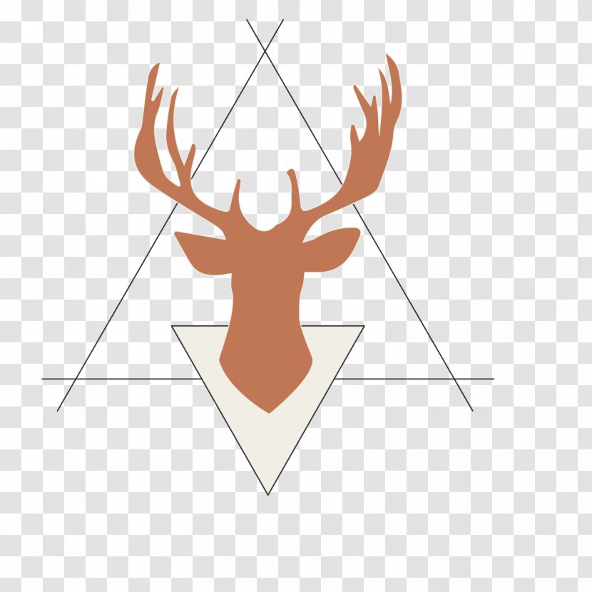 Rudolph Reindeer Silhouette Clip Art - Watercolor - Antler Triangle Border Transparent PNG