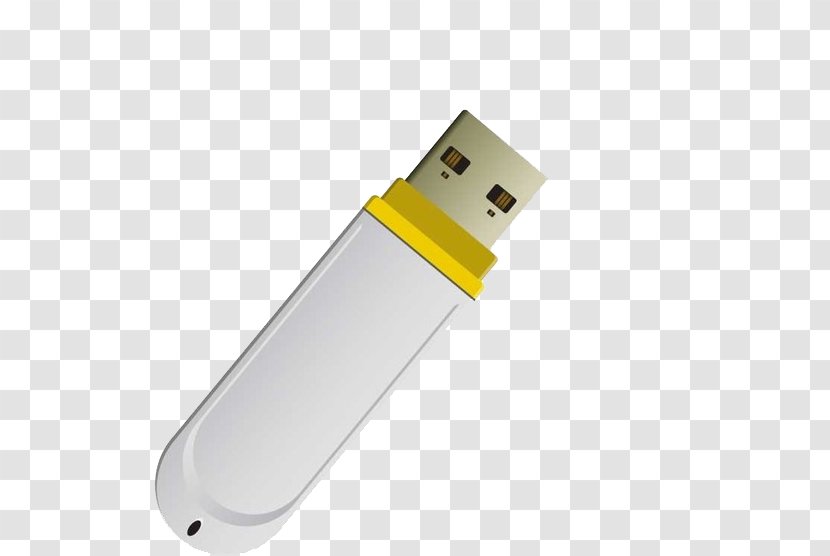 USB Flash Drive Yellow Data Storage - Computer - Simple Transparent PNG