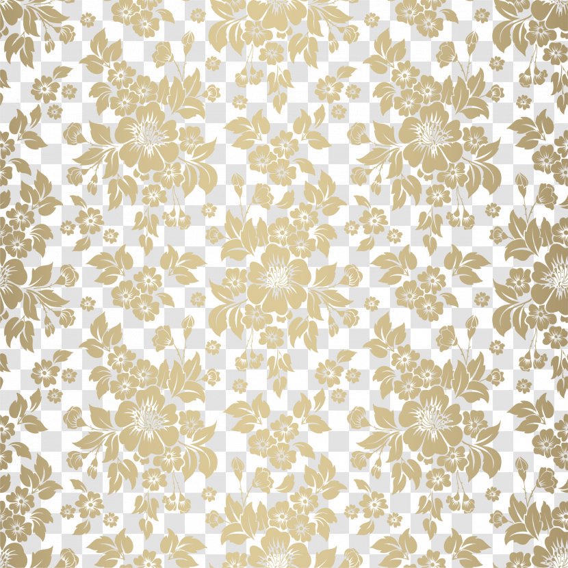 Golden Flowers - Texture - Flower Background Transparent PNG