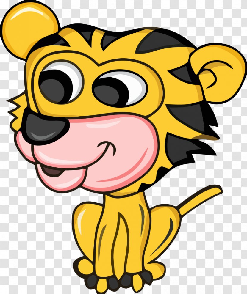 Clip Art Illustration Microsoft PowerPoint Tiger - Cartoon - Goldenrod Transparent PNG