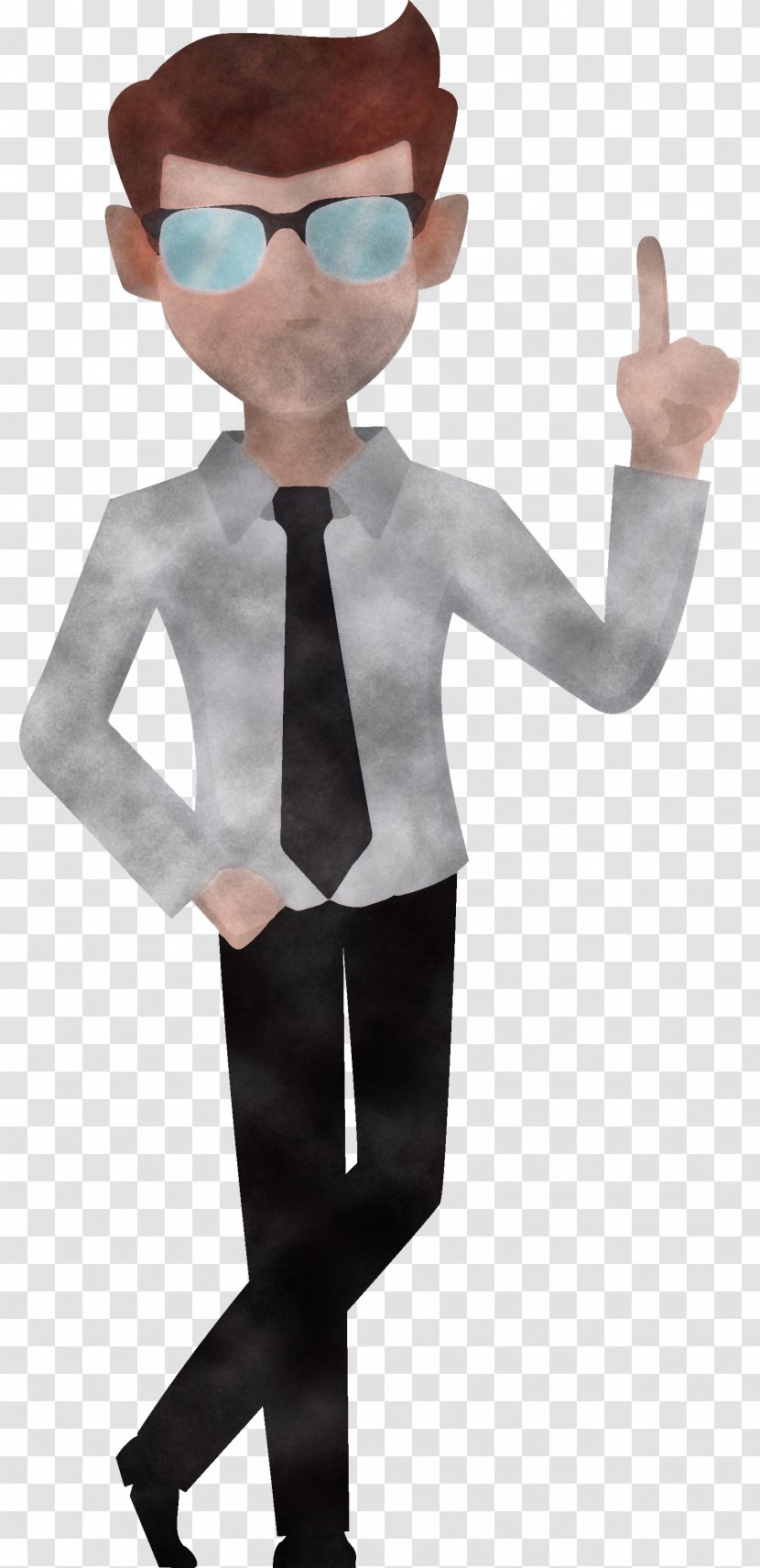 Cartoon Standing Male Suit Costume - Hand Figurine Transparent PNG