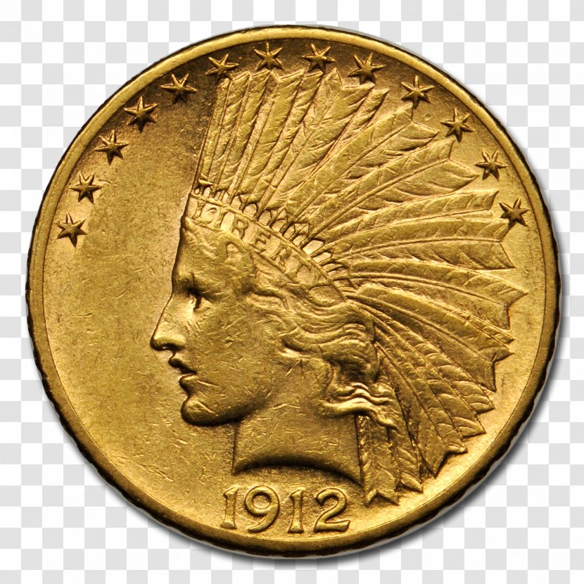 Gold Coin Indian Head Pieces Cent - Numismatics - Silver Coins Transparent PNG