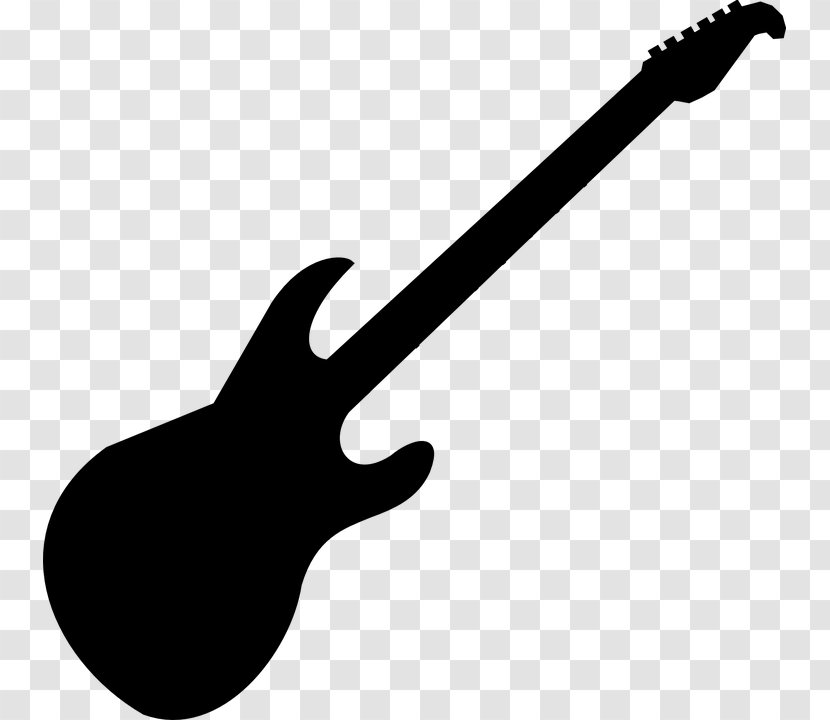 Electric Guitar Bass Silhouette - Cartoon Transparent PNG