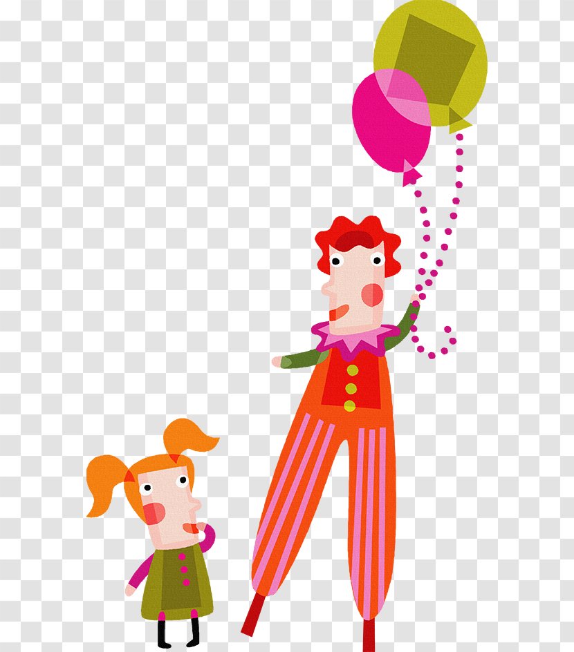Performance Clown Cartoon Circus - Frame - Balloon Illustration Transparent PNG