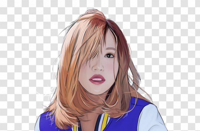 Hair Coloring Nose Brown Blond Purple - Heart - Mina Twice Transparent PNG