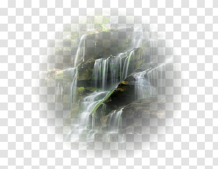 Waterfall Desktop Wallpaper Drawing Landscape - Watercourse Transparent PNG