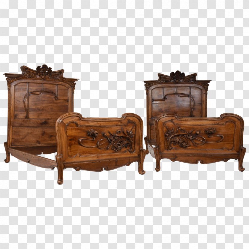 Bedside Tables Art Nouveau Bed Frame - Nightstand - Antique Carved Exquisite Transparent PNG