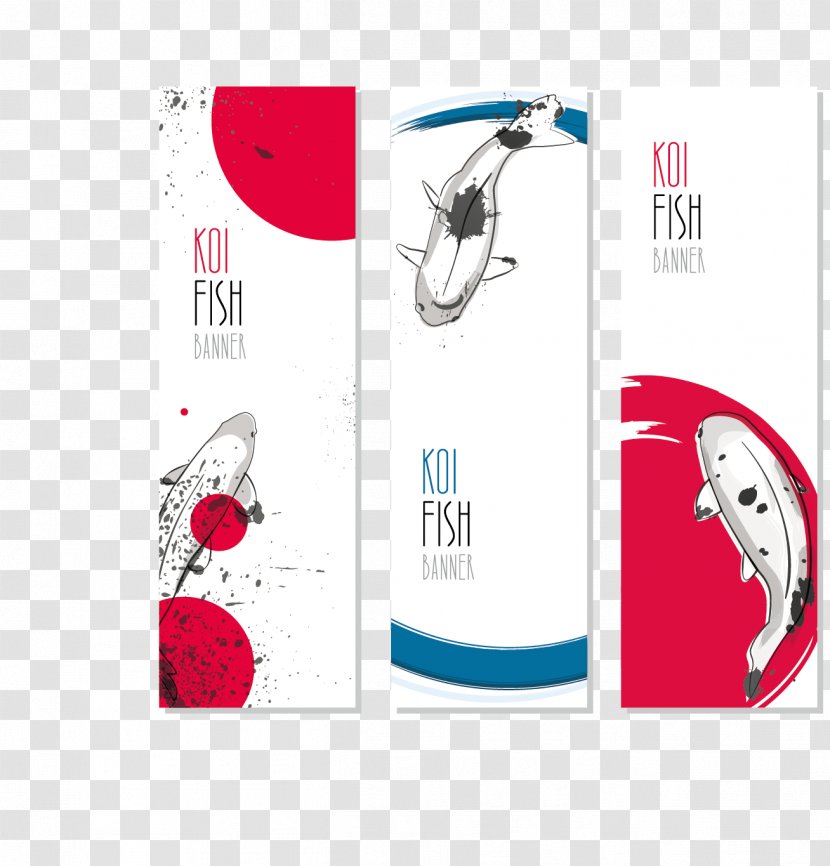 Koi Goldfish Web Banner Illustration - Advertising - Fish Vector Transparent PNG