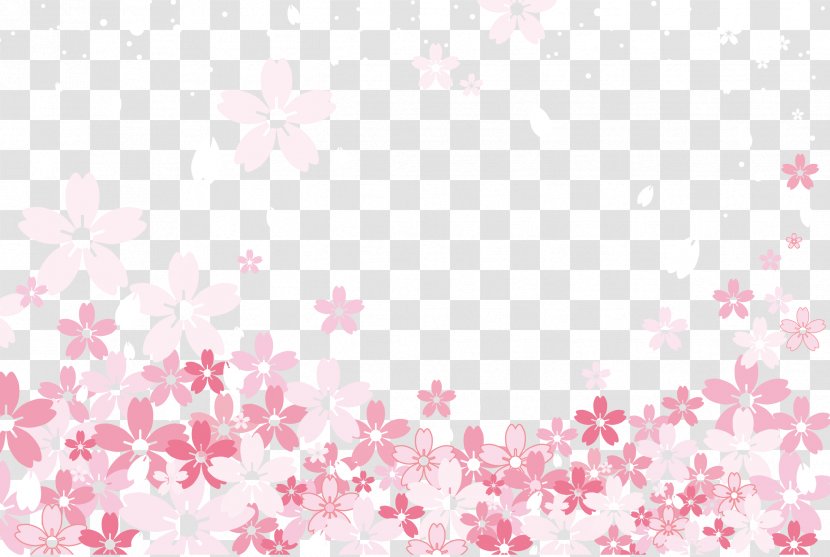 Textile Pink Pattern - Sakura Illustration Background Material Vector Transparent PNG