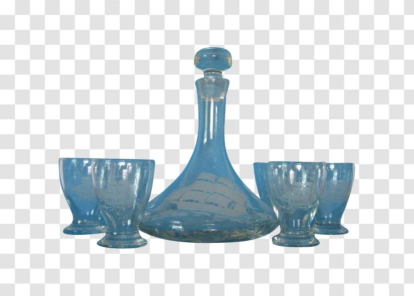 Glass Bottle Decanter Cobalt Blue Transparent PNG