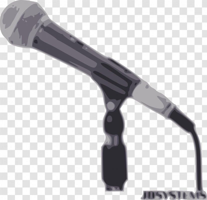 Wireless Microphone Stand Clip Art - Silhouette - Vector Transparent PNG