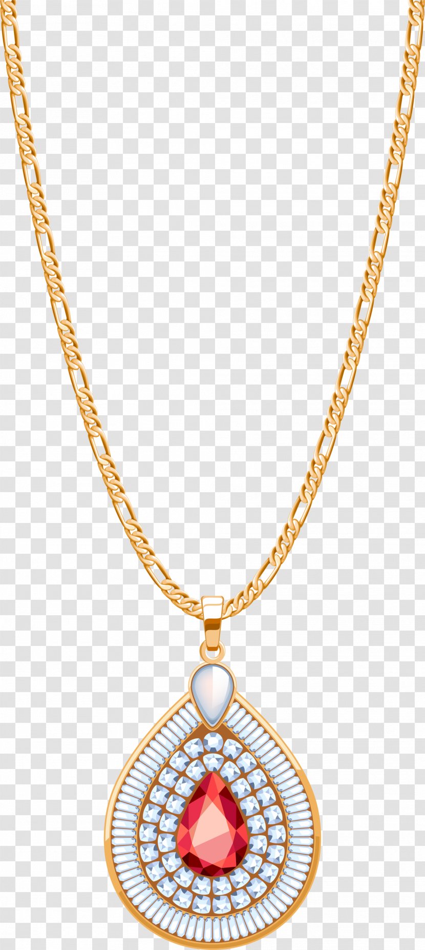 Locket Jewellery Necklace Diamond - Golden Gemstone Transparent PNG