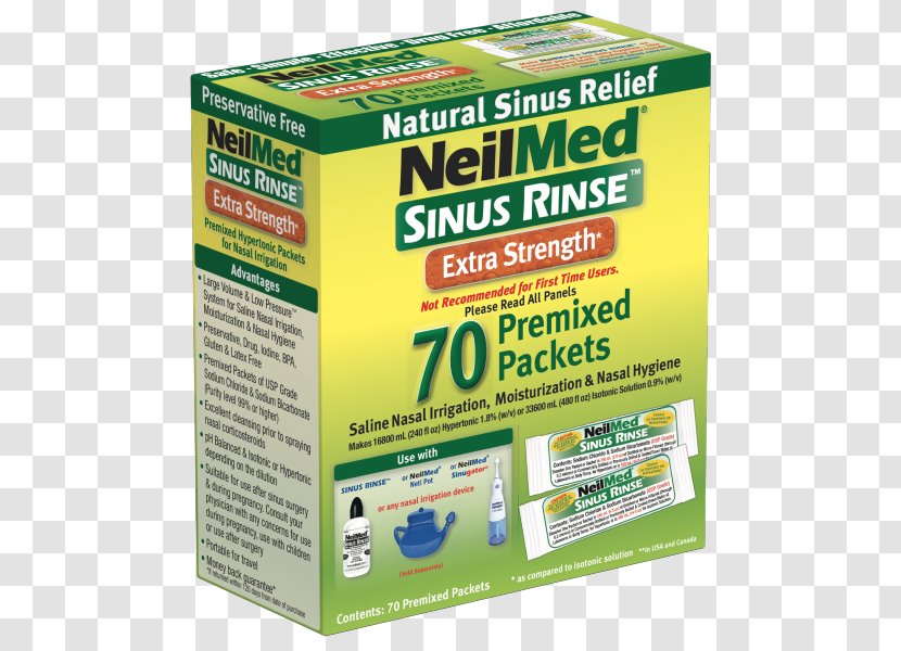 Nasal Irrigation NeilMed Nose Spray Saline - Decongestant Transparent PNG