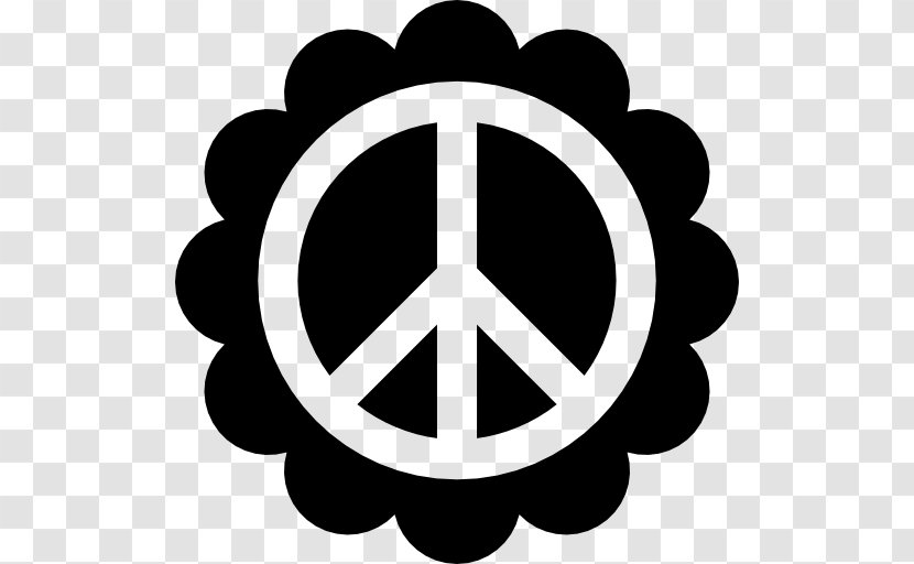 Peace Symbols And Love - Black White - Symbol Transparent PNG