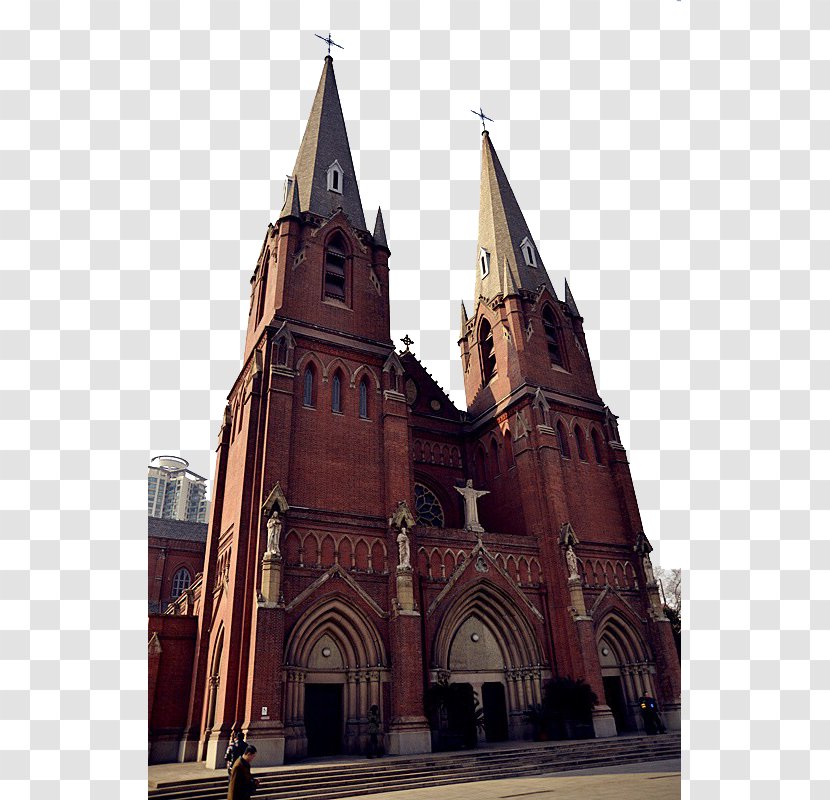 Saint Ignatius Cathedral, Shanghai Church Architecture Building - Place Of Worship - Vintage Transparent PNG