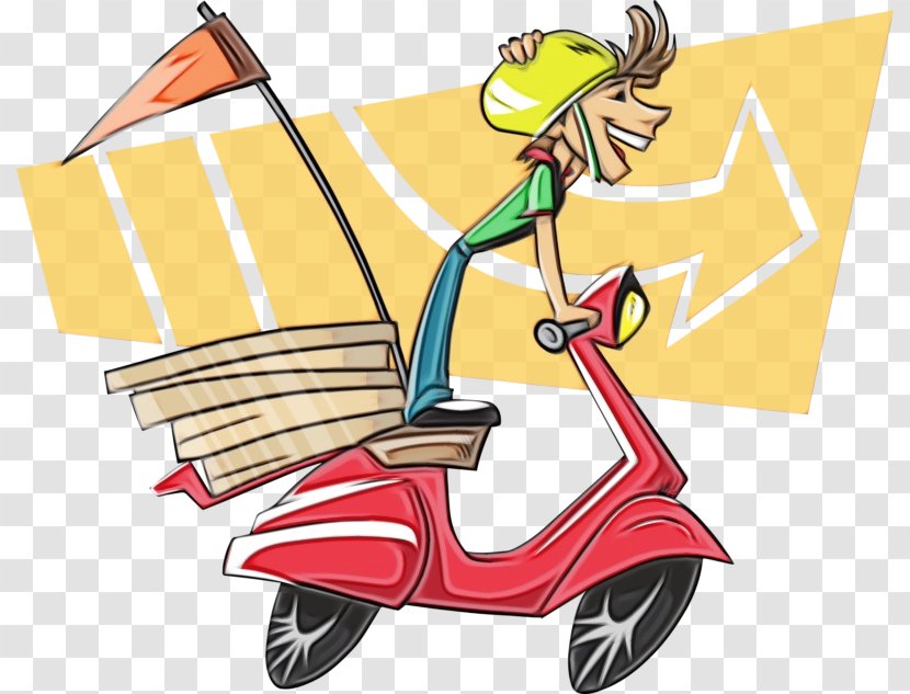 Pizza Background - Paint - Riding Toy Scooter Transparent PNG