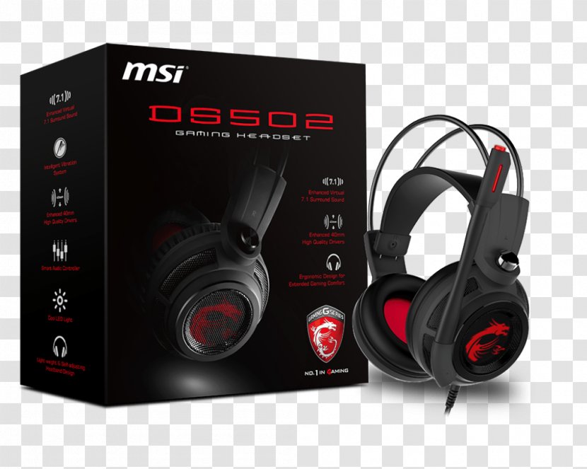 MSI 7.1 Surround Sound Headphones - Electronics Transparent PNG