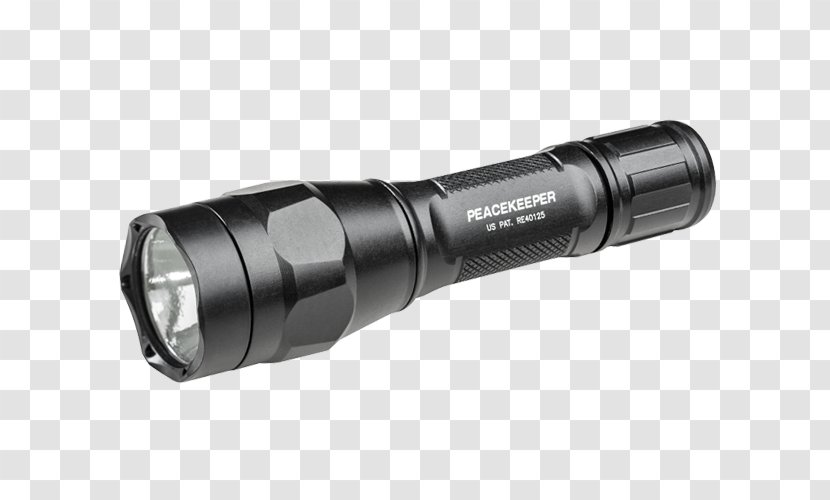 Flashlight Surefire P1R PEACEKEEPER-Tactická LED Svítilna 600lm / 15lm Tactical Light Rechargeable Battery Transparent PNG
