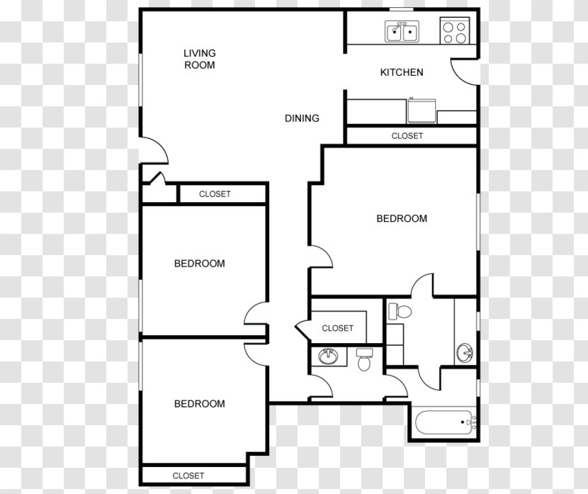Floor Plan Parkside Apartments House Document - Paper Product - 2D Transparent PNG
