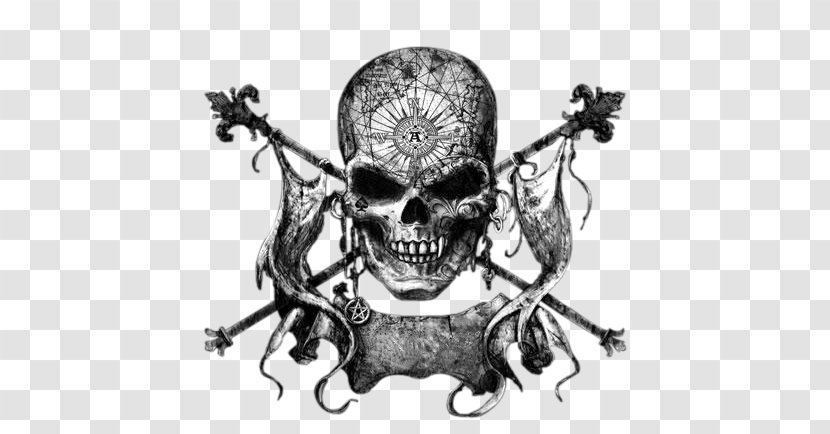 Piracy Dead By Daylight Drawing Skull And Crossbones - Monochrome Transparent PNG