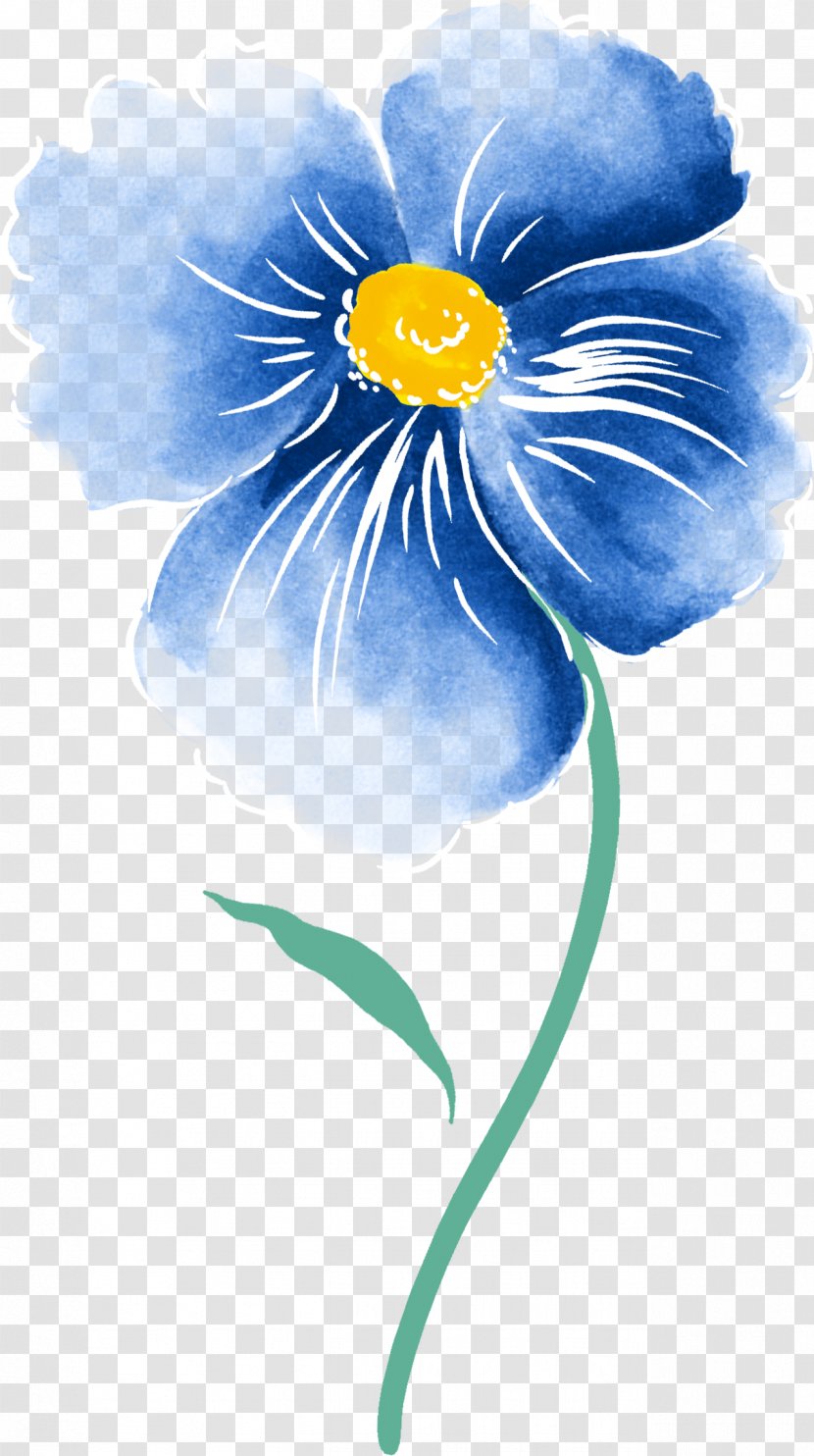 Watercolour Flowers Watercolor Painting Drawing - Violet Family - Flower Blue Transparent PNG