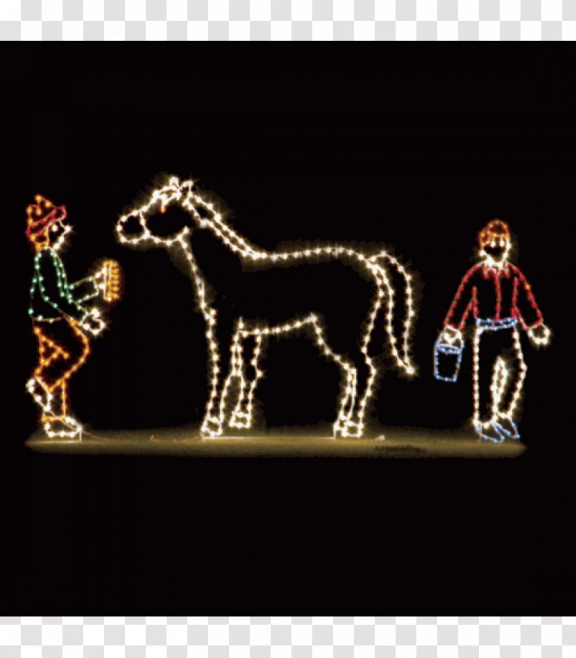 Giraffe Christmas Lights Reindeer Horse Ornament - Standing Transparent PNG