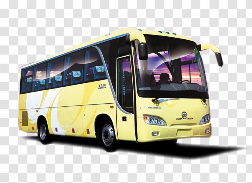 Shanghai Car Rental Mount Putuo Bus - Passenger - Pale Yellow Transparent PNG