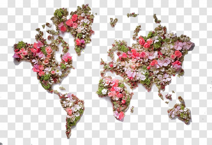 United States World Map Flower - Full Of Flowers Transparent PNG