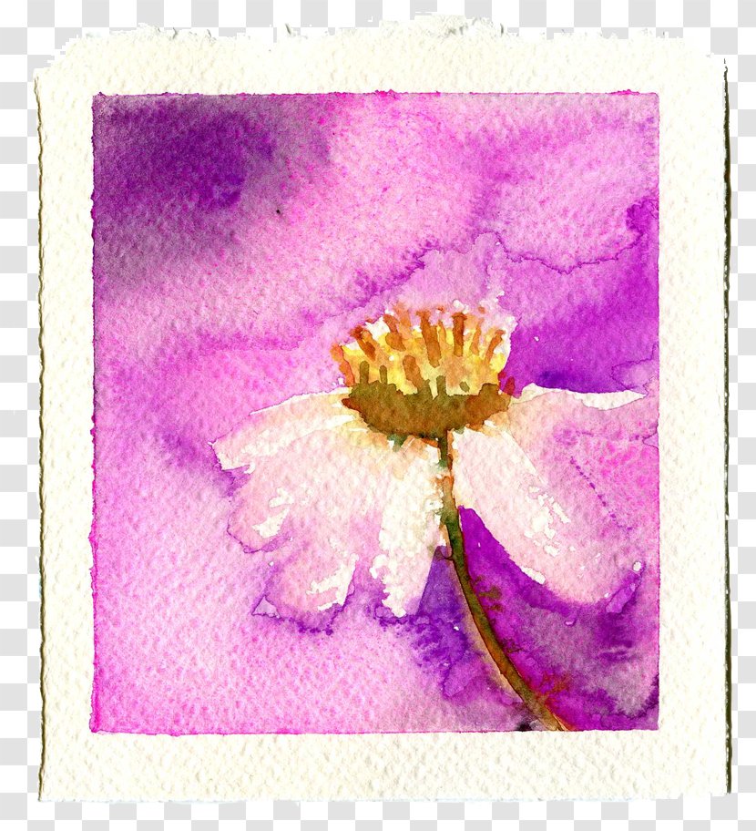 Watercolor Painting Violet Lilac - Magenta - Acuarela Transparent PNG