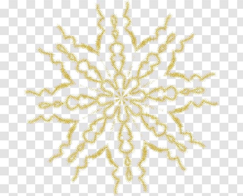 Symmetry Snowflake Pattern - White - Floating Golden Snowflakes Transparent PNG