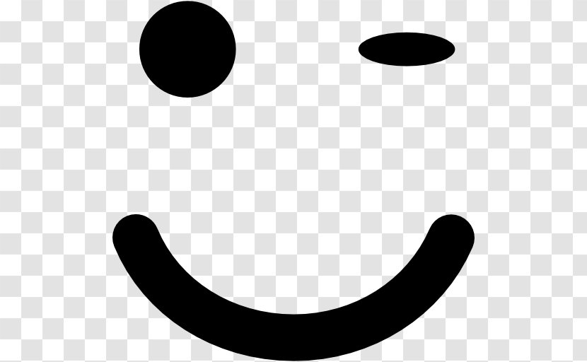 Wink Emoticon Smiley Eye - Black And White Transparent PNG