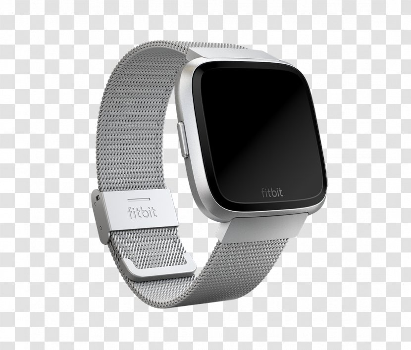 Fitbit Versa Metal Mesh (Silver Stainless Steel) Smartwatch Activity Monitors Physical Fitness - Strap Transparent PNG