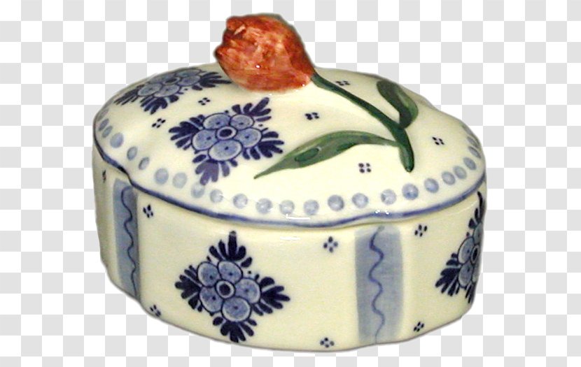 Blue And White Pottery Ceramic Delftware Tureen - Tulip Transparent PNG