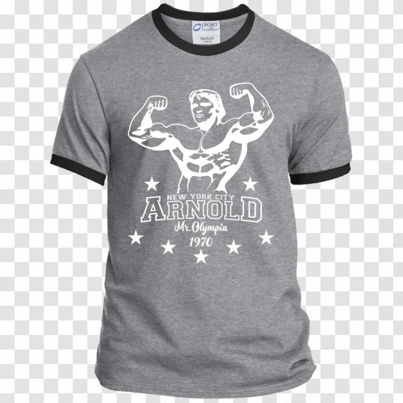 Ringer T-shirt Hoodie Clothing - Cartoon - Arnold Schwarzenegger Bodybuilding Transparent PNG