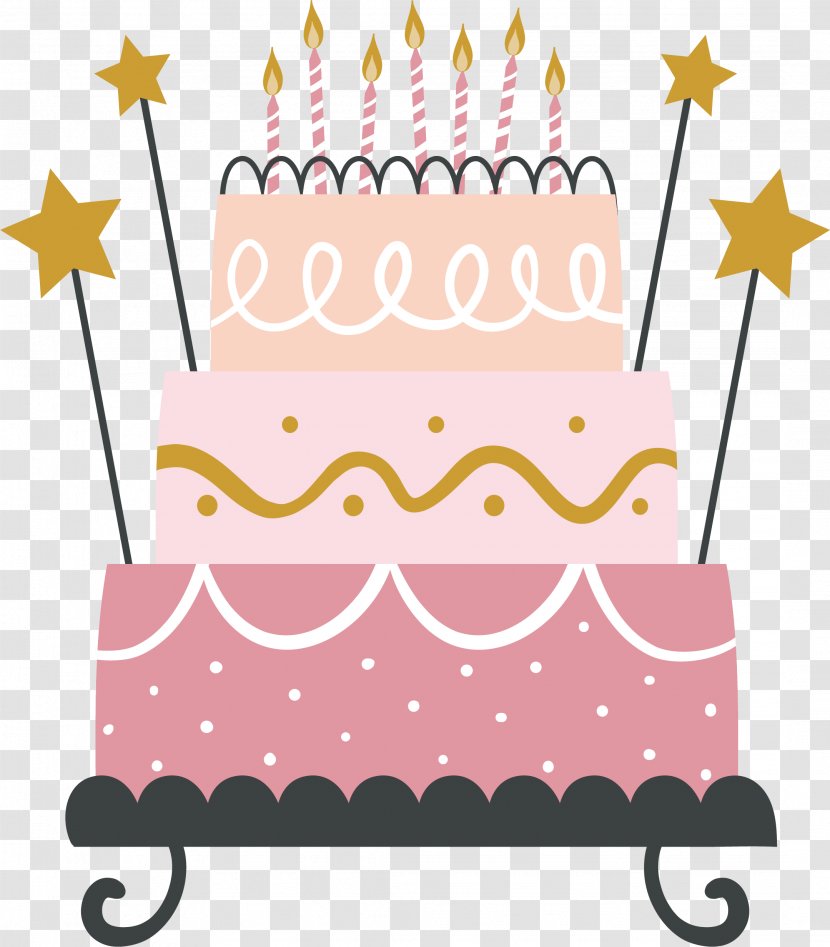 Layer Cake Cupcake Birthday - Lovely Pink Transparent PNG