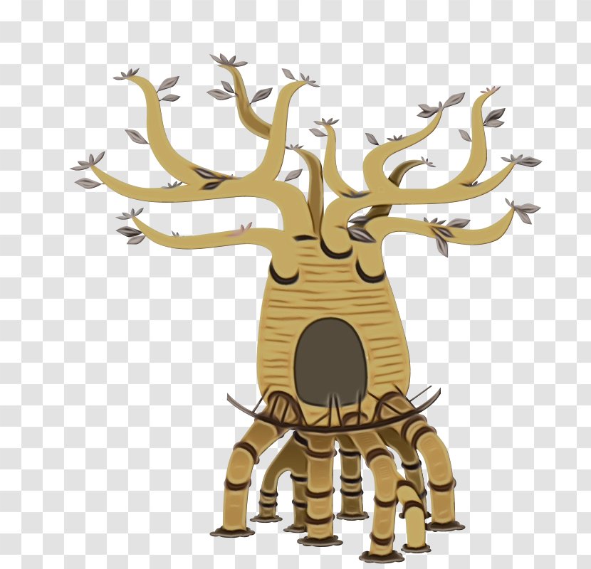 Reindeer - Wet Ink - Antler Horn Transparent PNG