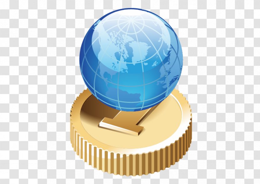 Earth Computer Network Download - Gold - Vector Transparent PNG