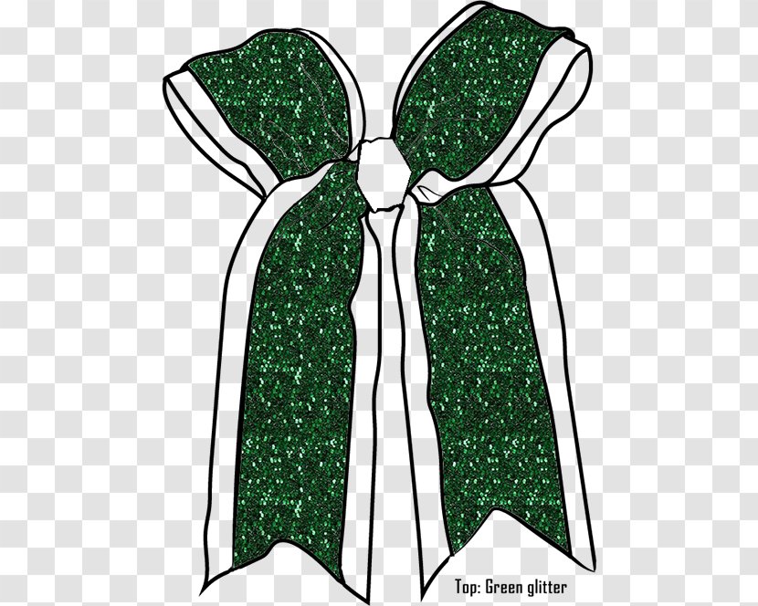 Cheerleading Barrette Ponytail Ribbon Clip Art - Clothing - Glitter Green Transparent PNG