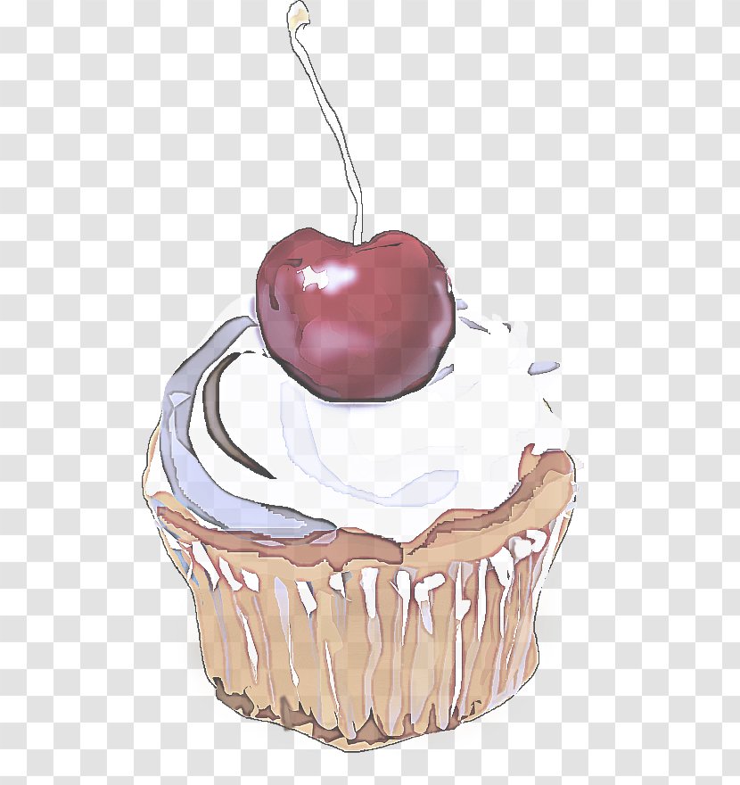Food Icing Cupcake Baking Cup Dessert - Baked Goods - Cherry Fruit Transparent PNG