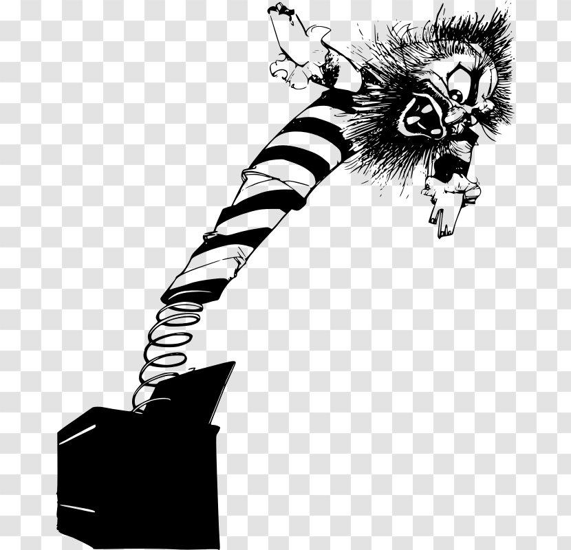 Jack-in-the-box Jack In The Box Black And White Clip Art - Halloween - Creepy Transparent PNG