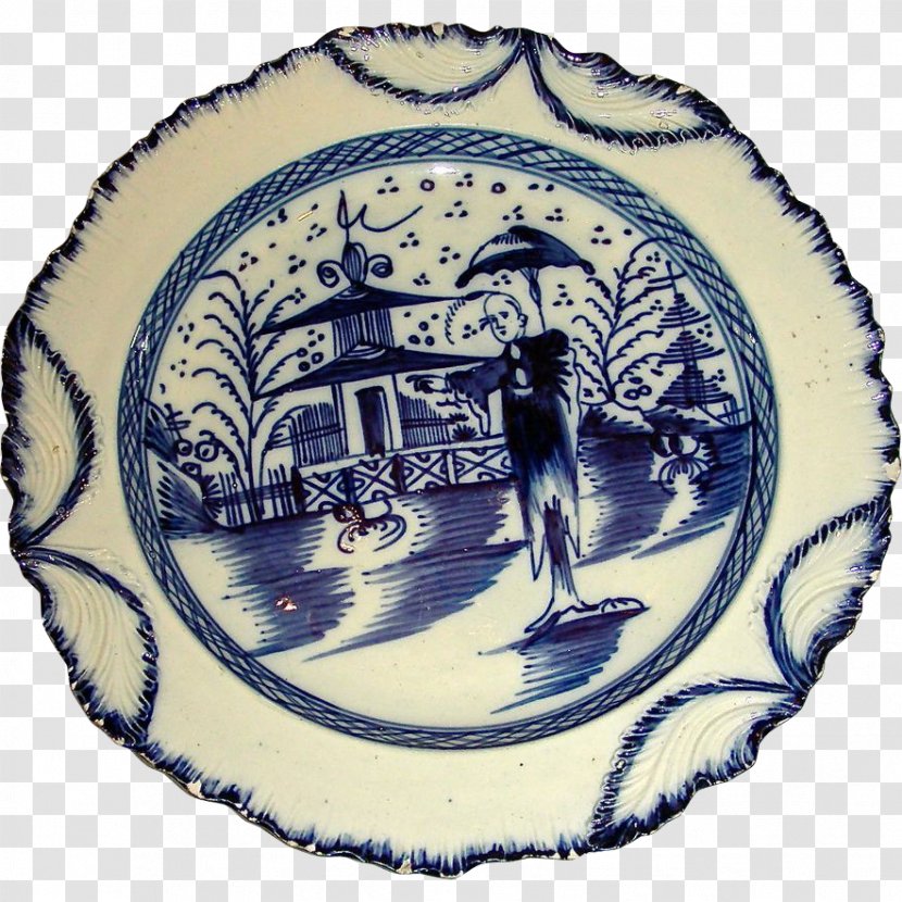 Plate Creamware Underglaze Porcelain 18th Century Transparent PNG