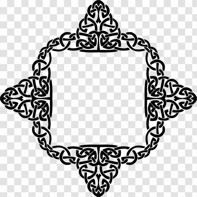 Line Art Celtic Knot Clip - Black - Frame Ornament Transparent PNG