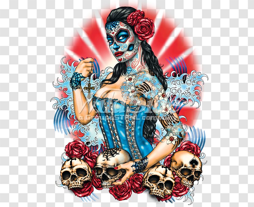 La Calavera Catrina Skull Day Of The Dead - Cartoon Transparent PNG